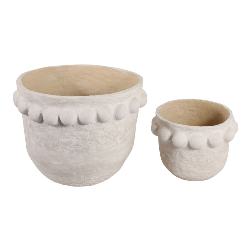 S/2 Bubble Rim Planters, White image number 3
