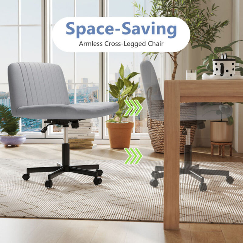 Criss Cross Chair with Wheels – Cross-Legged Swivel Desk Chair with Wide Soft-Padded Seat