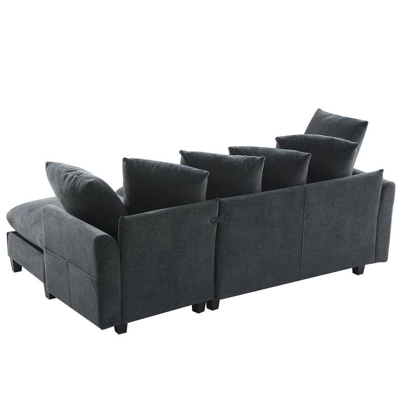 Merax Sectional Sofa L-shaped Sofa Upholstered Sectional Sofa with Ample Storage Space