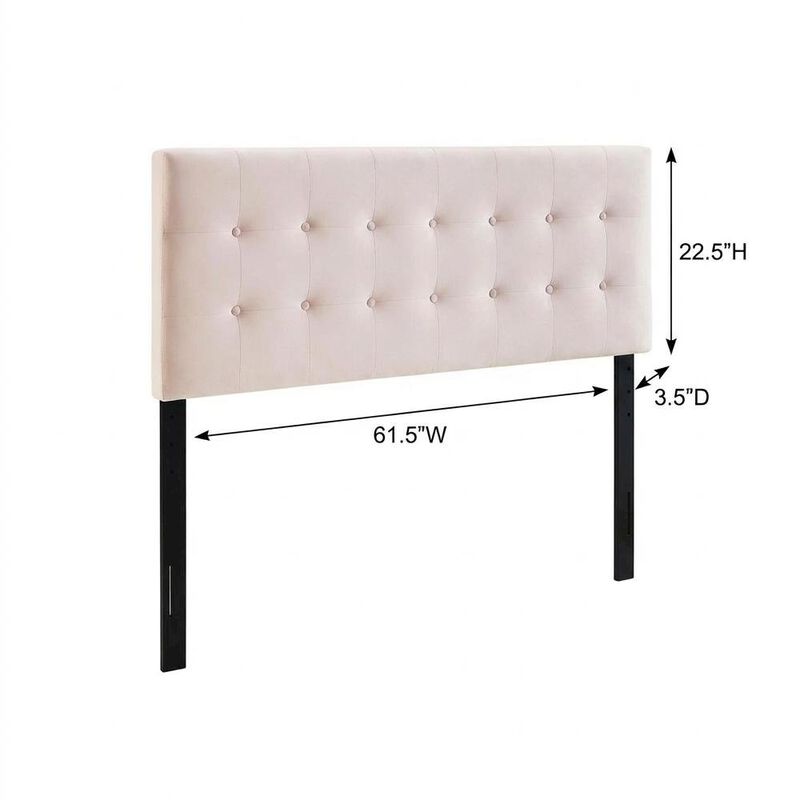 Biscuit Tufted Queen Headboard in Performance Velvet with Plush Design image number 2