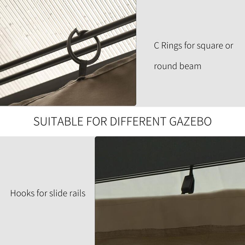 Hivvago Replacement Gazebo Walls 9.84' x 11.8' with C-Rings image number 3