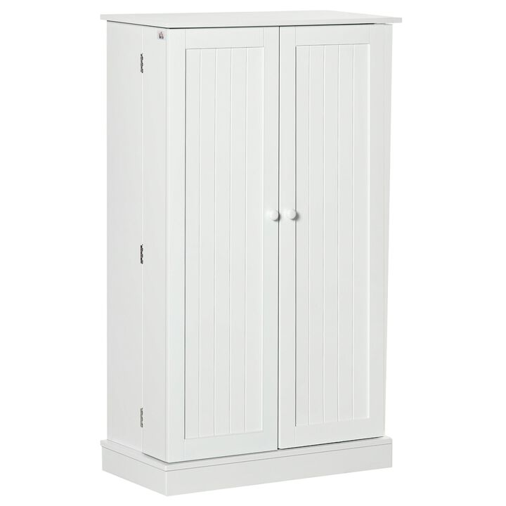 41" Freestanding Farmhouse 2 Door Kitchen Pantry, Storage Cabinet with Doors and Adjustable Shelves for Living Room and Dinning Room,White