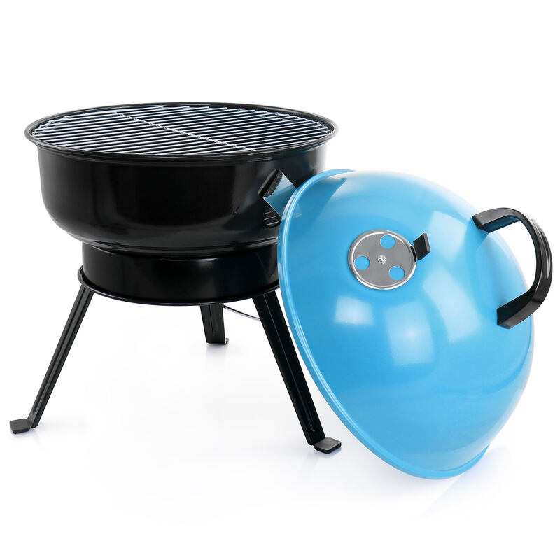 Gibson Home Fireblue Portable 14 Inch BBQ Grill in Blue