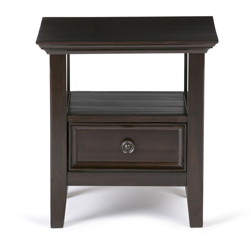 Amherst SOLID WOOD 19 inch Wide Square Transitional End Table in Hickory Brown