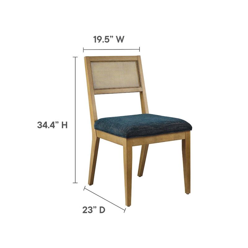 Nimba Faux Rattan Fabric Dining Chairs Set of 2 image number 2