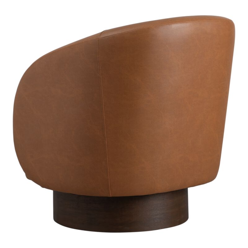 Faux Leather Swivel Accent Chair image number 2