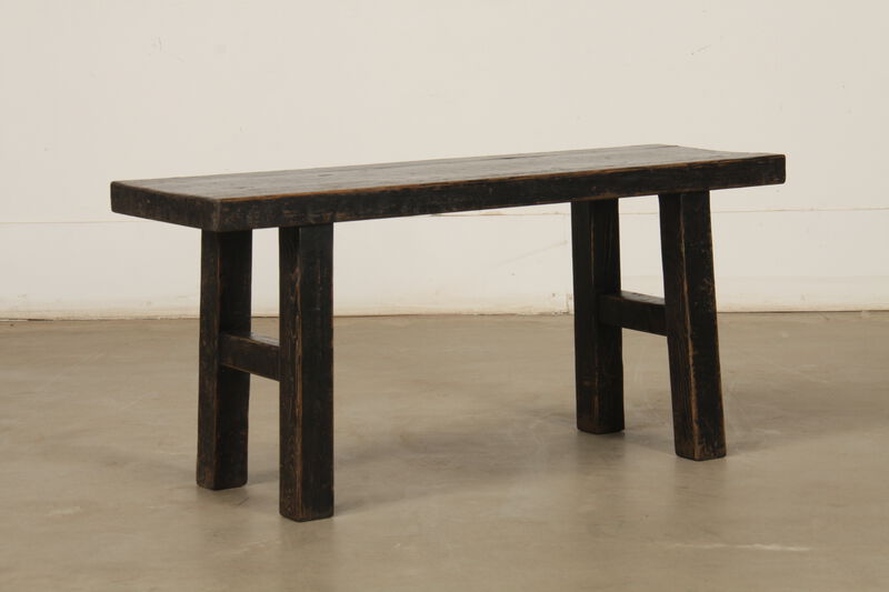 Vintage Reclaimed Wood Bench in Distressed Black image number 4