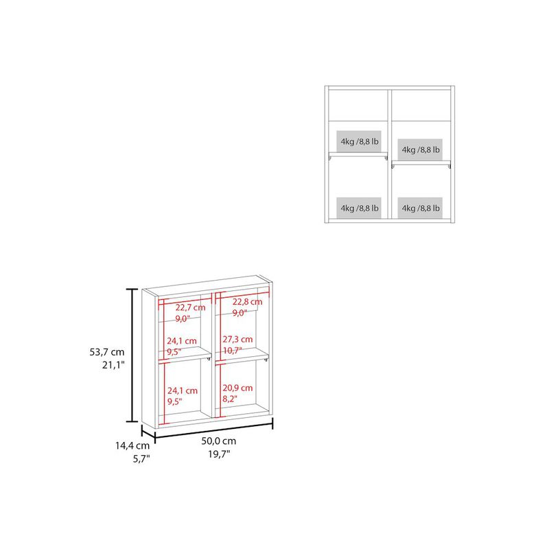 Loring Medicine Cabinet, 1 Door, 4 Shelves, 1 Mirror, Black