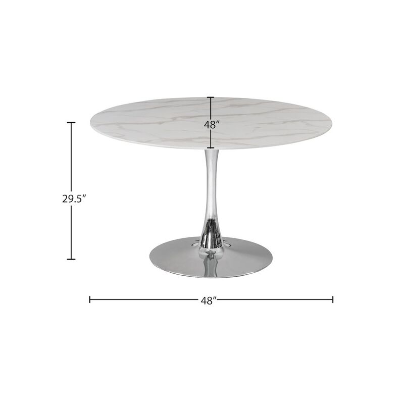Meridian Furniture Tulip Chrome Dining Table