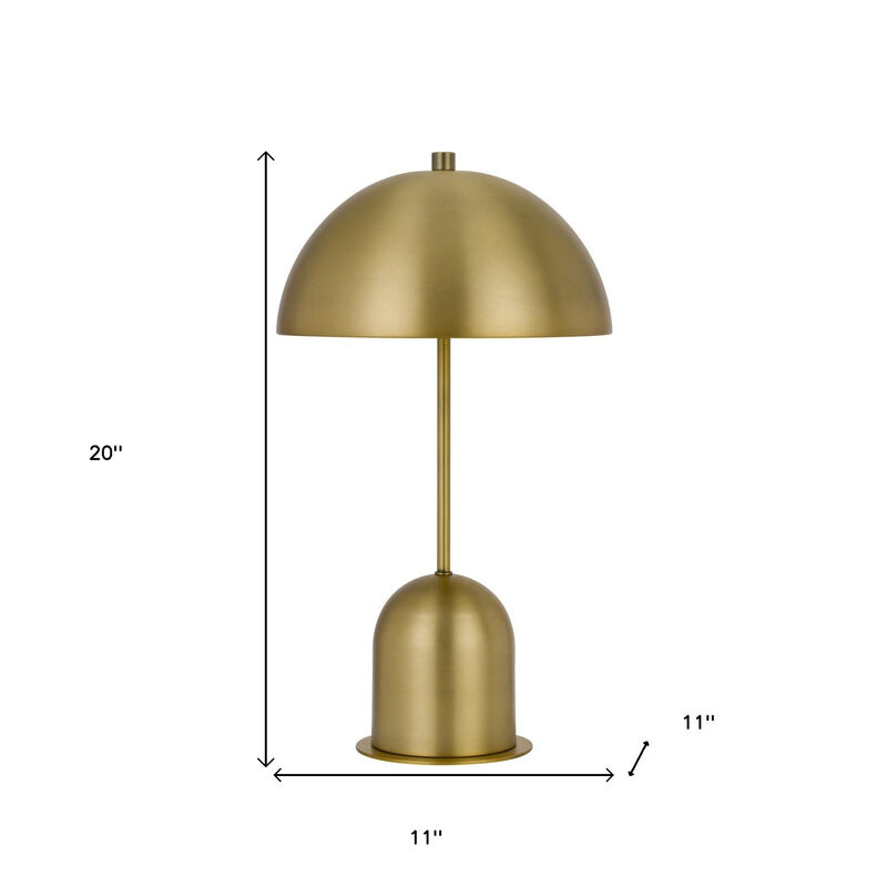Hivvago 20" Antiqued Brass Metal Novelty Desk Lamp With Antiqued Brass Dome Shade