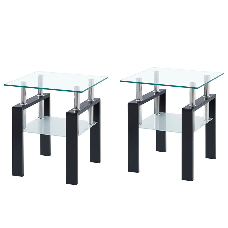 Streamdale Clear Glass End Table with Storage image number 5