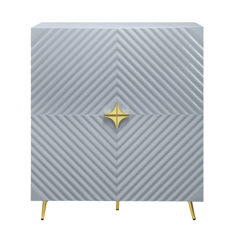 Gaines Accent Cabinet in Gray High Gloss Finish image number 5