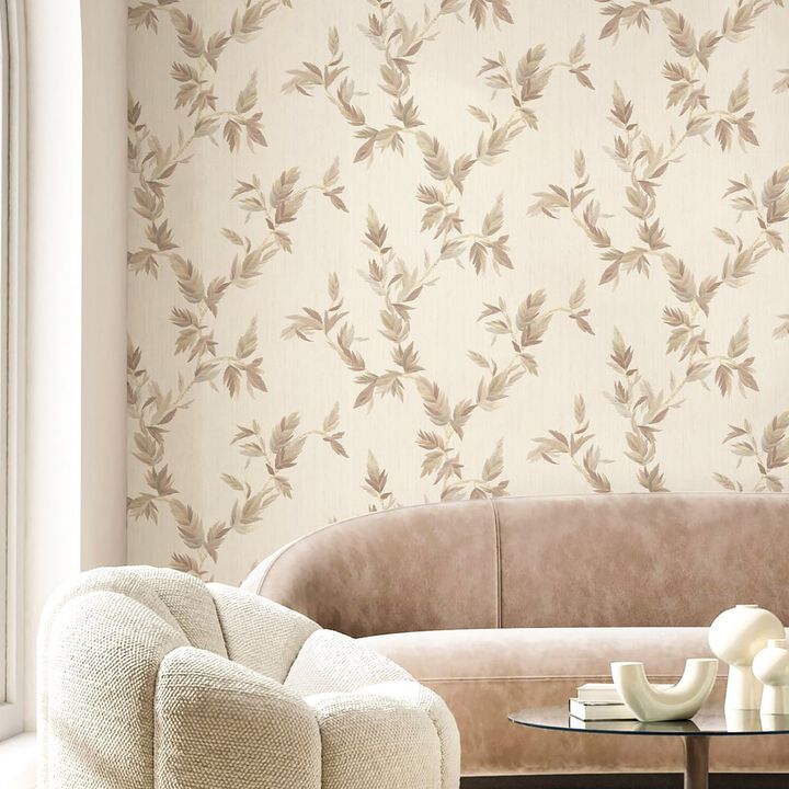 Ornamenta Tree Leaf Beige Wallpaper 35910