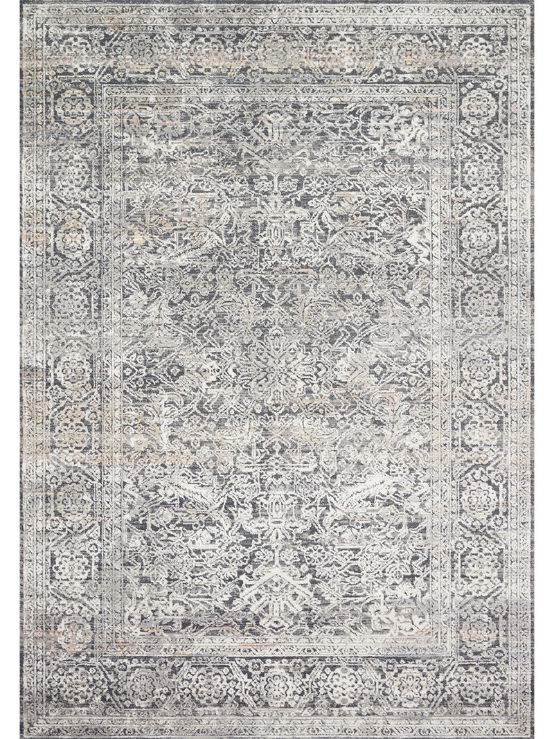 Lucia LUC03 Steel/Ivory 4' x 5'7" Rug image number 1