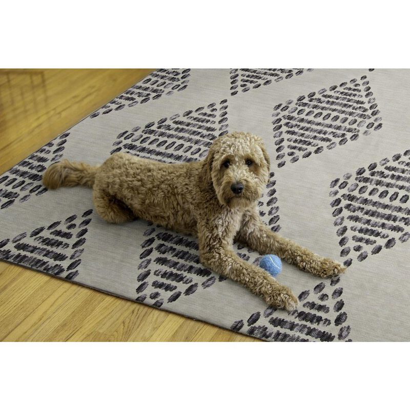 Linon Outdoor Washable Navarre Ivory & Brown, Rug