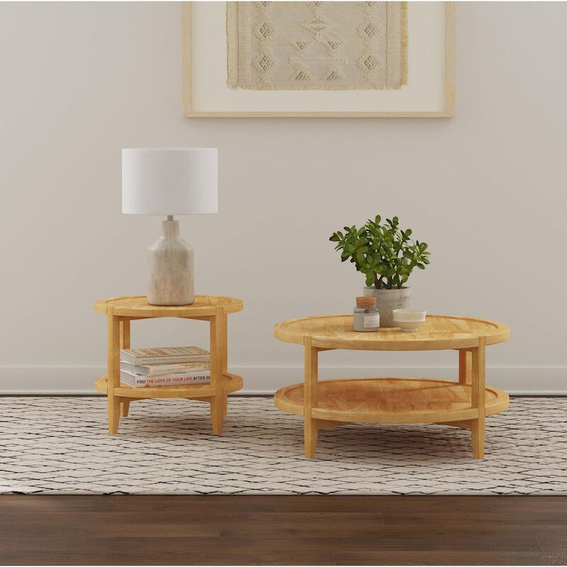 Plethoria Home Maple Coffee Table with Shelf