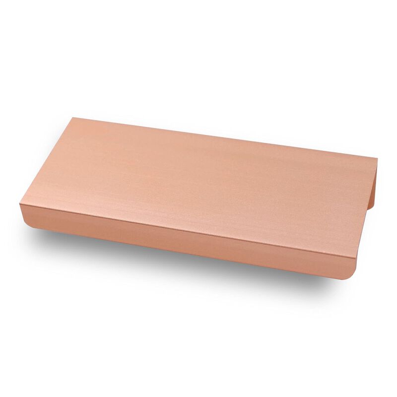 Jetland Cabinets Drawers Edge Pulls - 10-Pack, 3"" Overall Length, Brushed Rose Gold, Concealed Tab Pulls for Kitchen Garage Cab