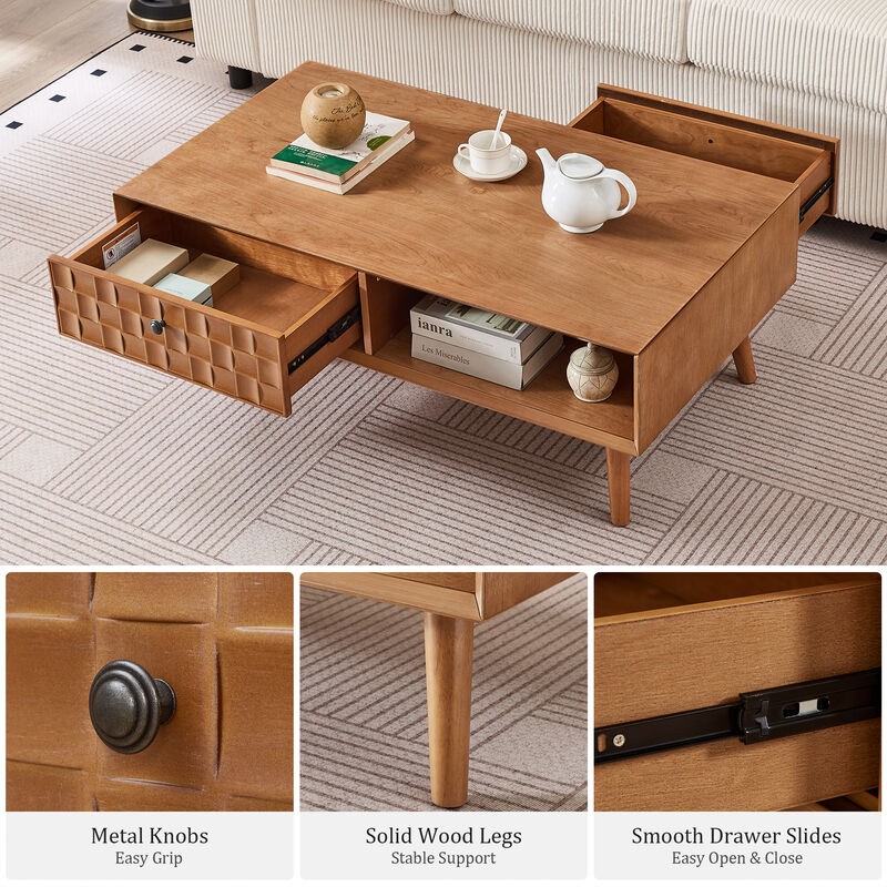 Jaxzak Mid‑Century Farmhouse Coffee Table image number 4