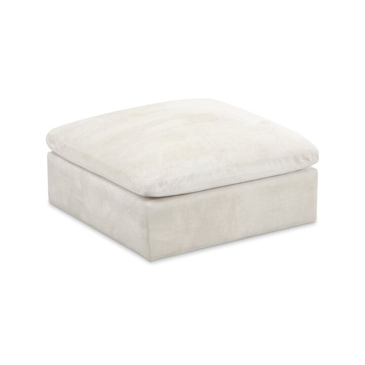 Meridian Furniture Cozy Cream Velvet Ottoman