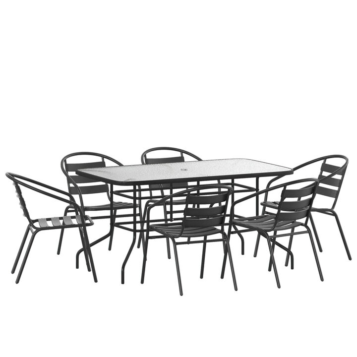 31.5x55 Black Patio Table Set