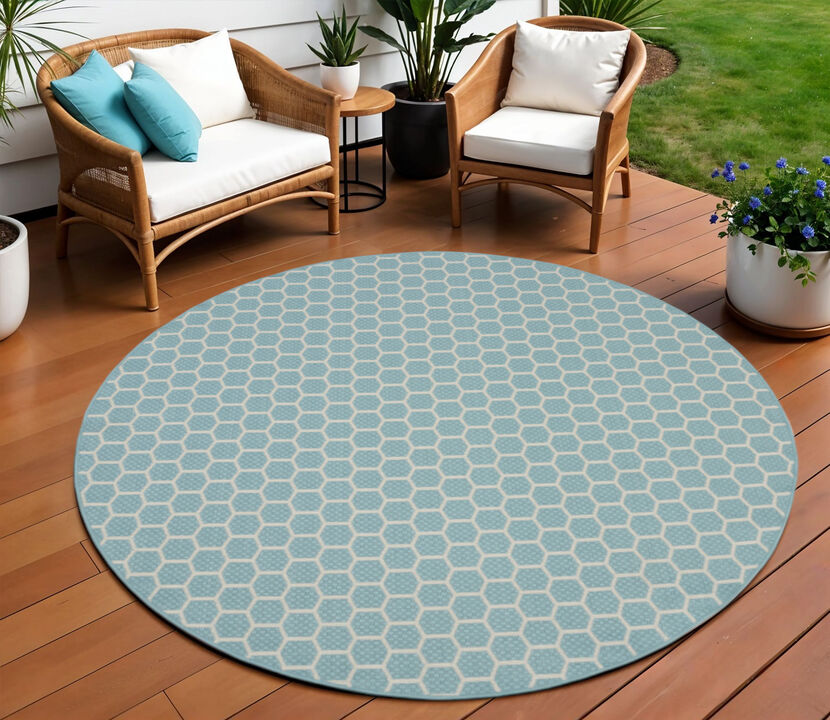 HomeRoots Geometric Indoor Outdoor Area Rug