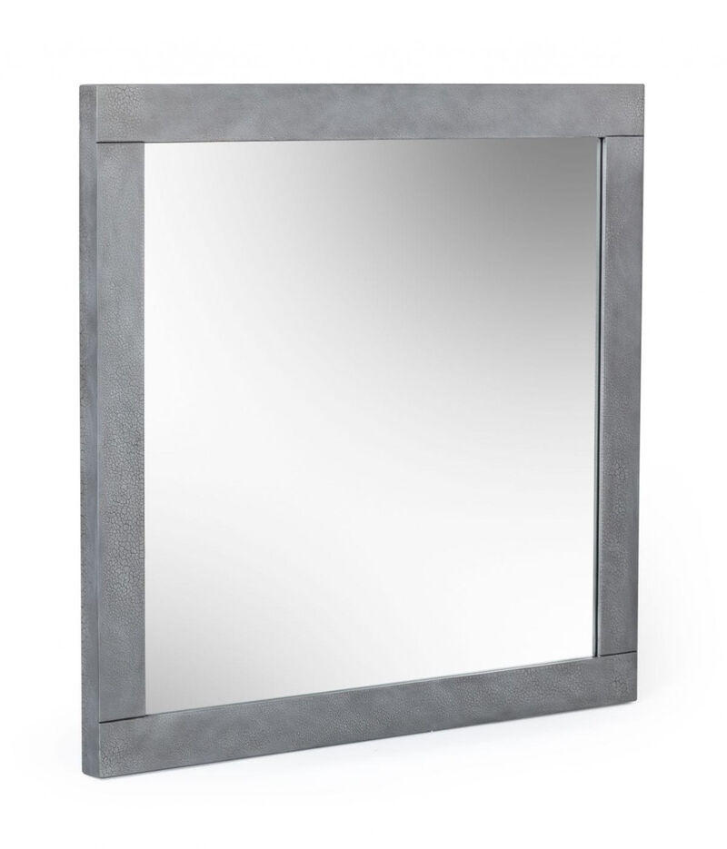 HomeRoots 35" Gray Wood Framed Accent Mirror image number 2