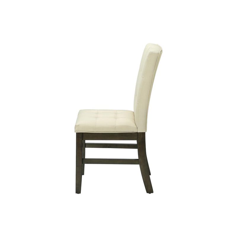 Dining Chair, 37 Height, Set Of 2, Upholstered, Dining Room, Kitchen, Cream Fab