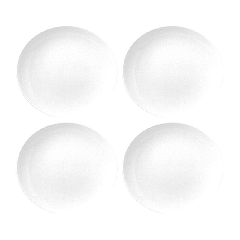 Delta-Coupe 11" x 10" Oval White Porcelain Plate (Set of 4) image number 0