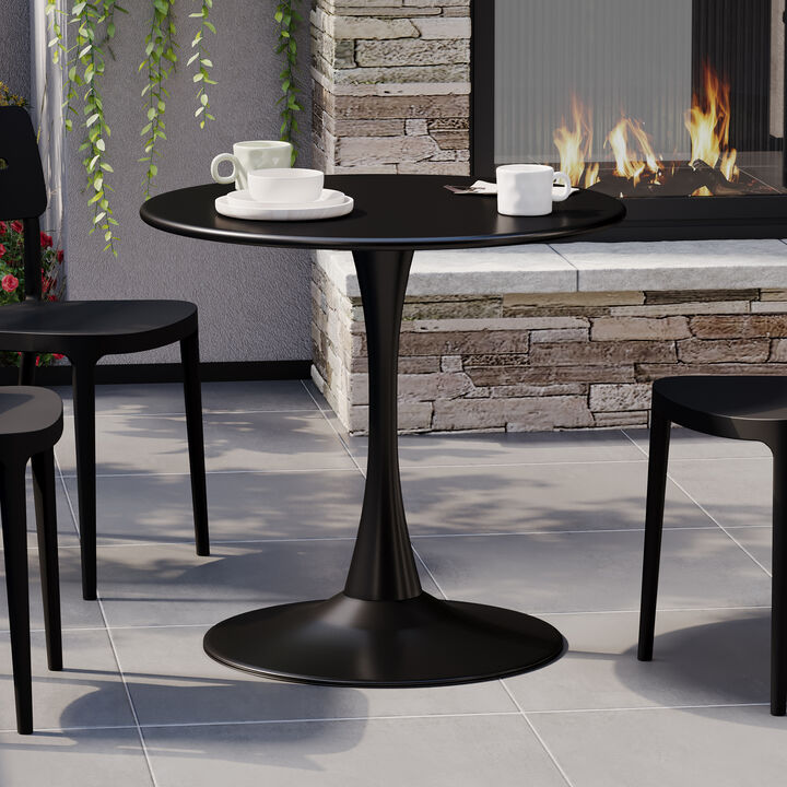 WestinTrends 31.5" Round Outdoor Indoor Metal Cocktail Dining Table