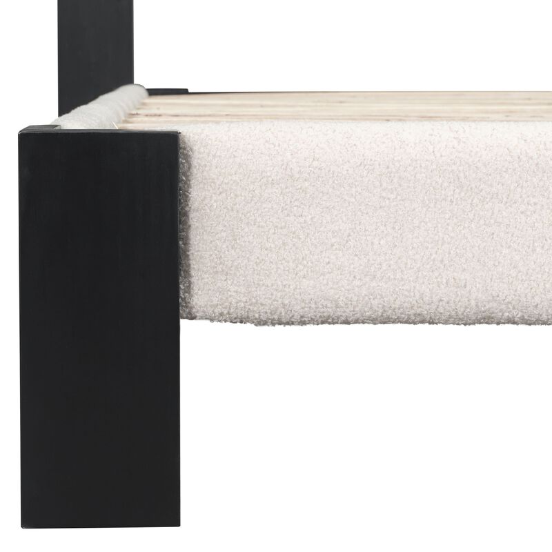 Christopher Knight Home Caius Contemporary Square-Stitched Boucle Upholstered Bed