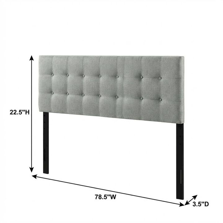 Upholstered Fabric King Headboard with Elegant Design and Sturdy Frame