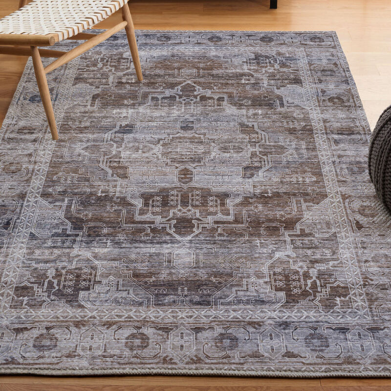 Alanya Ornate Medallion Machine-Washable Area Rug