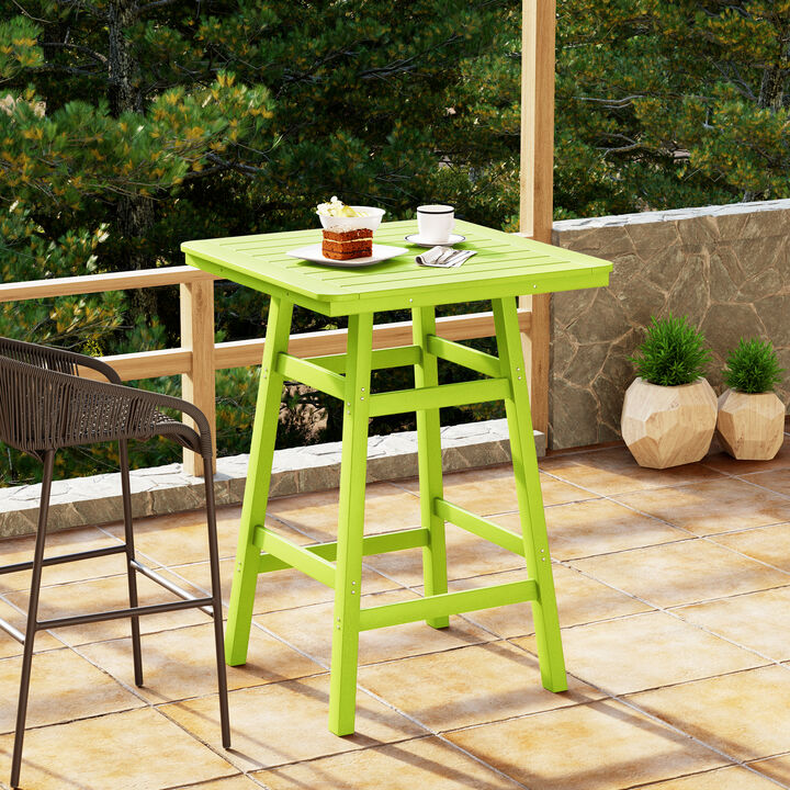 WestinTrends Square Outdoor Patio Bistro Bar Table With Umbrella Hole