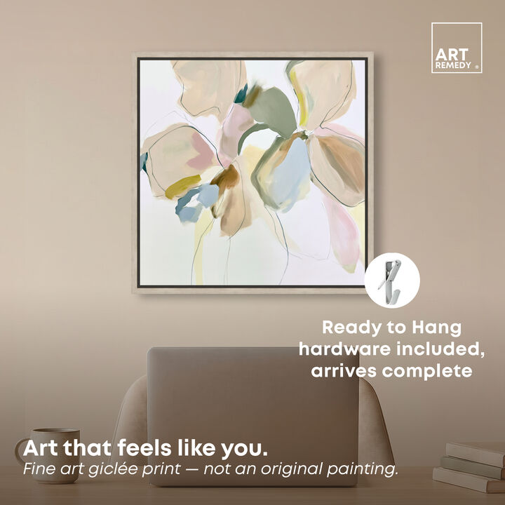 Delicate Dawn Floral I Abstract Canvas Print by Art Remedy