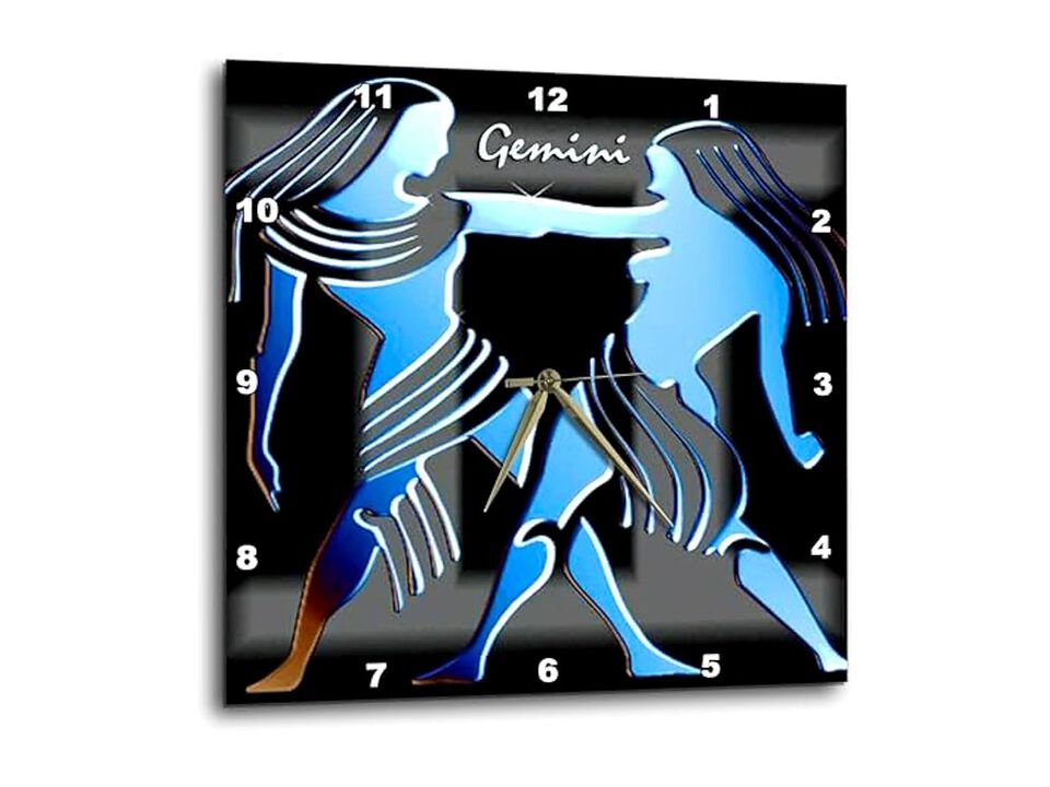 Gemini Zodiac Sign Wall Clock 10 Inch Home Decor