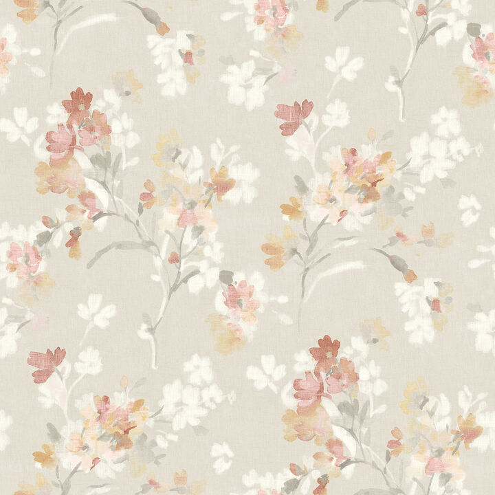Azalea Ruby Floral Branches Wallpaper