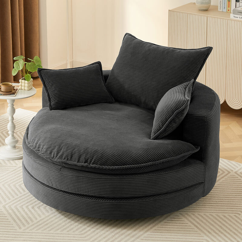 Vikber Accent Swivel Barrel Chair image number 1