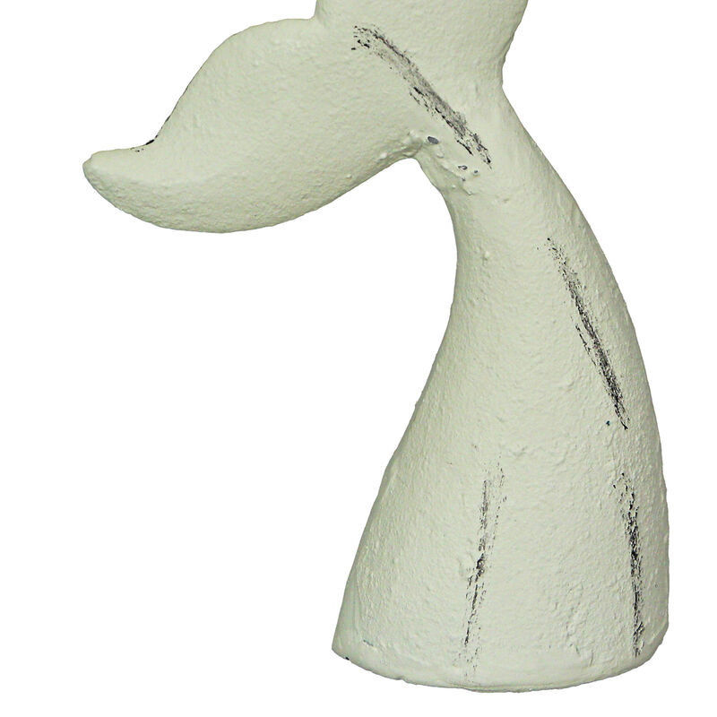 Set of 2 White Cast Iron Whale Tail Bookends Nautical Home Decor Bookshelf image number 7