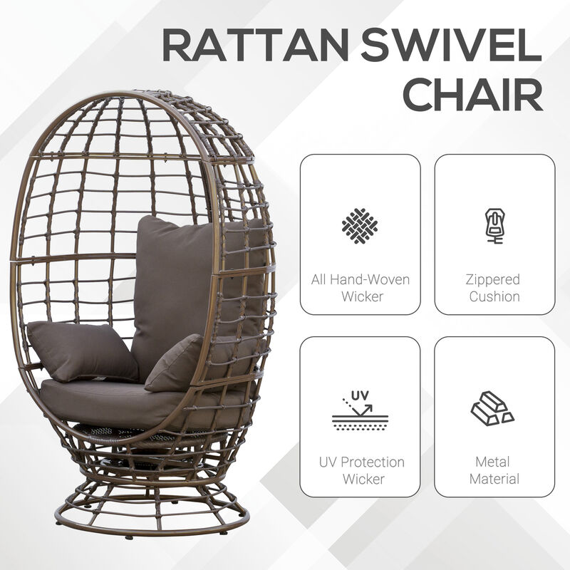 Hivvago Indoor/Outdoor Hanging Egg Chair with Pillows image number 5