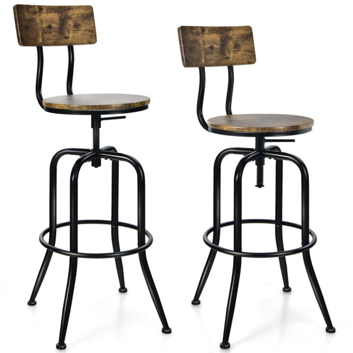 Hivvago Adjustable Swivel Counter-Height Stool with Arc-Shaped Backrest