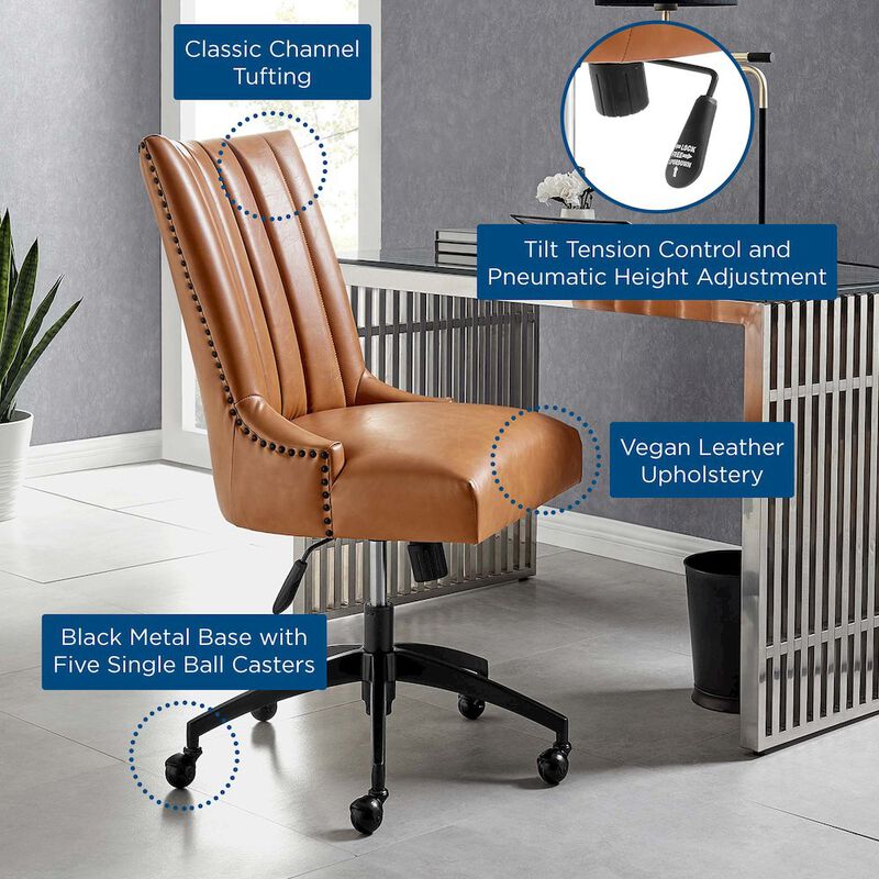 Modway Furniture - Empower Channel Tufted Vegan Leather Office Chair image number 8