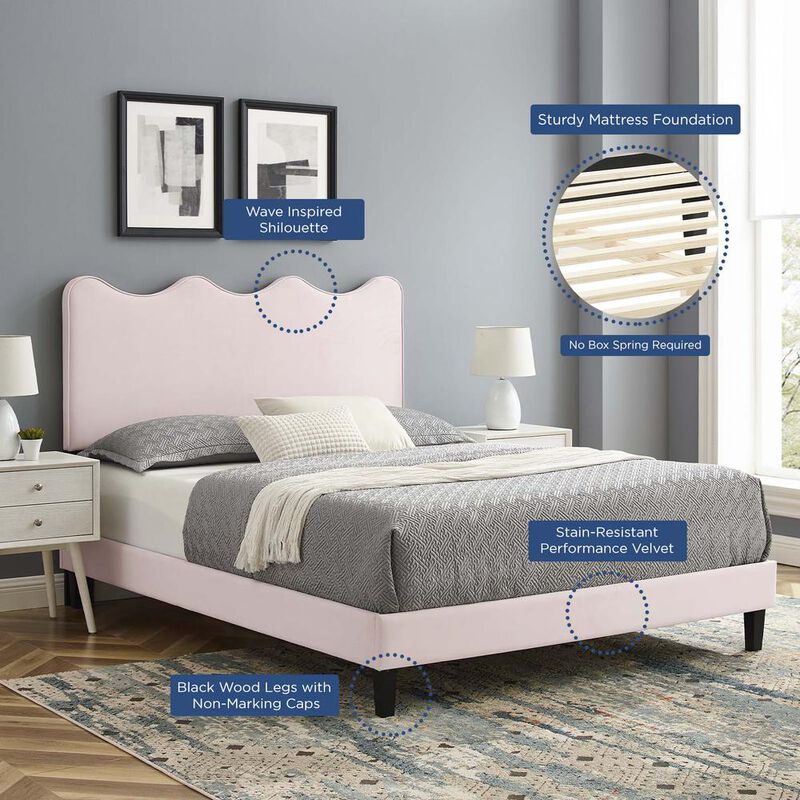 Current Performance Velvet Twin Platform Bed image number 9