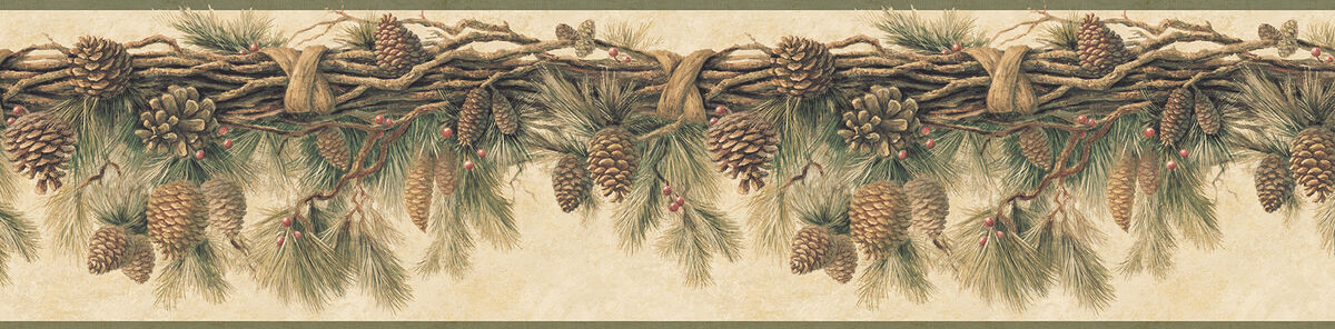 Multicolor Pinecone Forest Wallpaper (Set of 2)