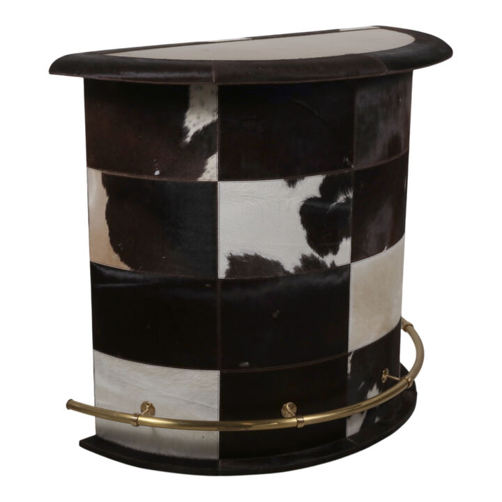 48x42" Hair On Hide Cow Print Bar, Brown/white