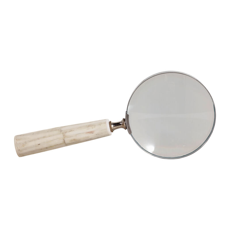 9x4" Resin Handle Magnifying Glass, Ivory image number 0
