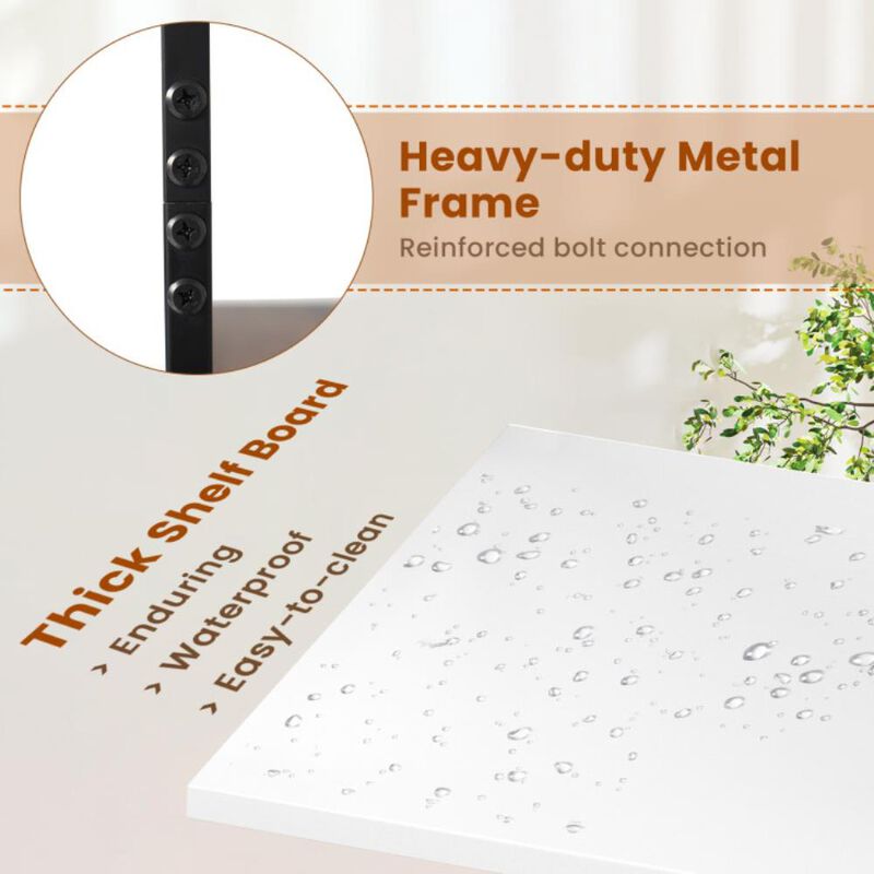 Hivvago 5-Tier Narrow Bookcase with 4 Open Shelves and Storage Drawer