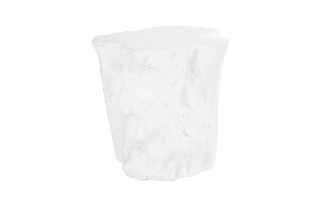 Log White Side Table