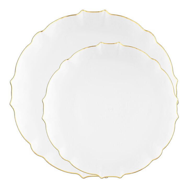 Pearl Pink Round Lotus Plastic Dinnerware Value Set (120 Sets)