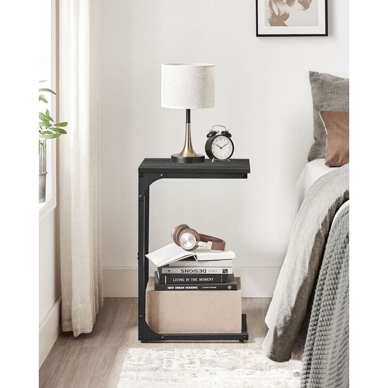 C-Shaped End Table Contemporary Design with Sleek and Versatile Functionality