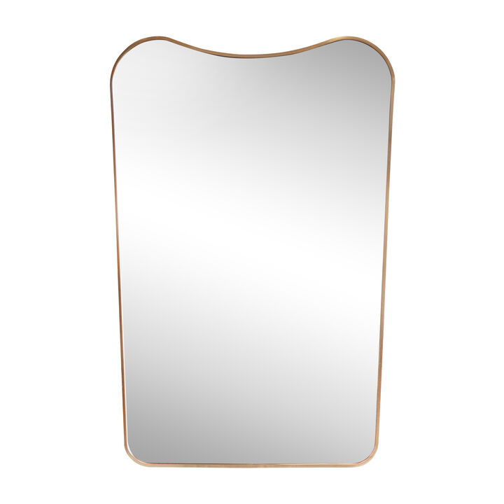 Alfie Irregular Metal Framed Wall Mounted Mirror with Flat Bottom